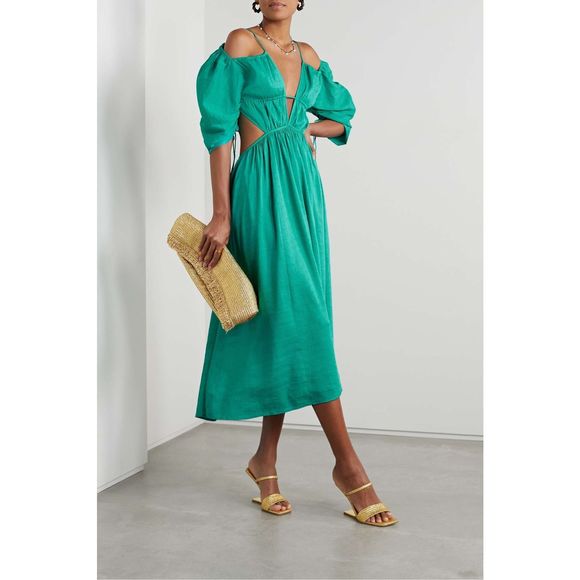 CULT GAIA Charlize cutout twill midi dress SMALL $598